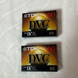 TDK DVC 60 Mini DV Digital Video Cassettes - Black, Gold, Red